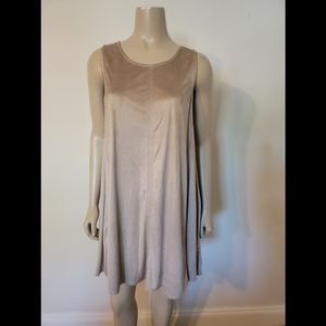 Hem and Thread Suede Dress